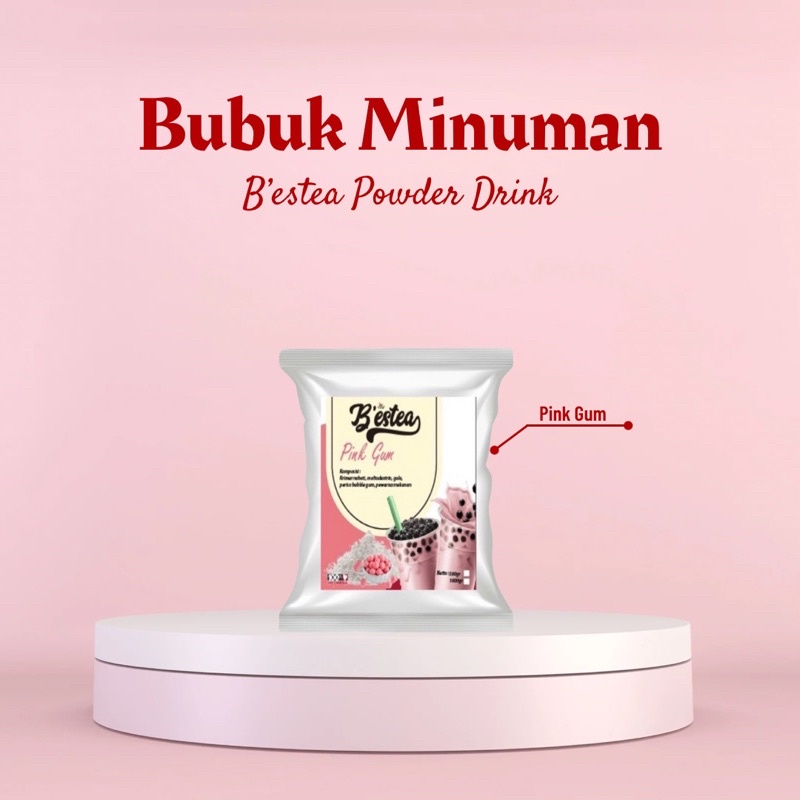 Bubuk Minuman Rasa Pink Gum Reguler 500 gram Powder Drink Es Permen Karet Viral