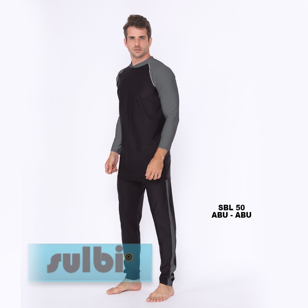 Baju Renang Pria Setelan Full Body Slim Fit Lengan Panjang Atasan Celana SBL SULBI Premium