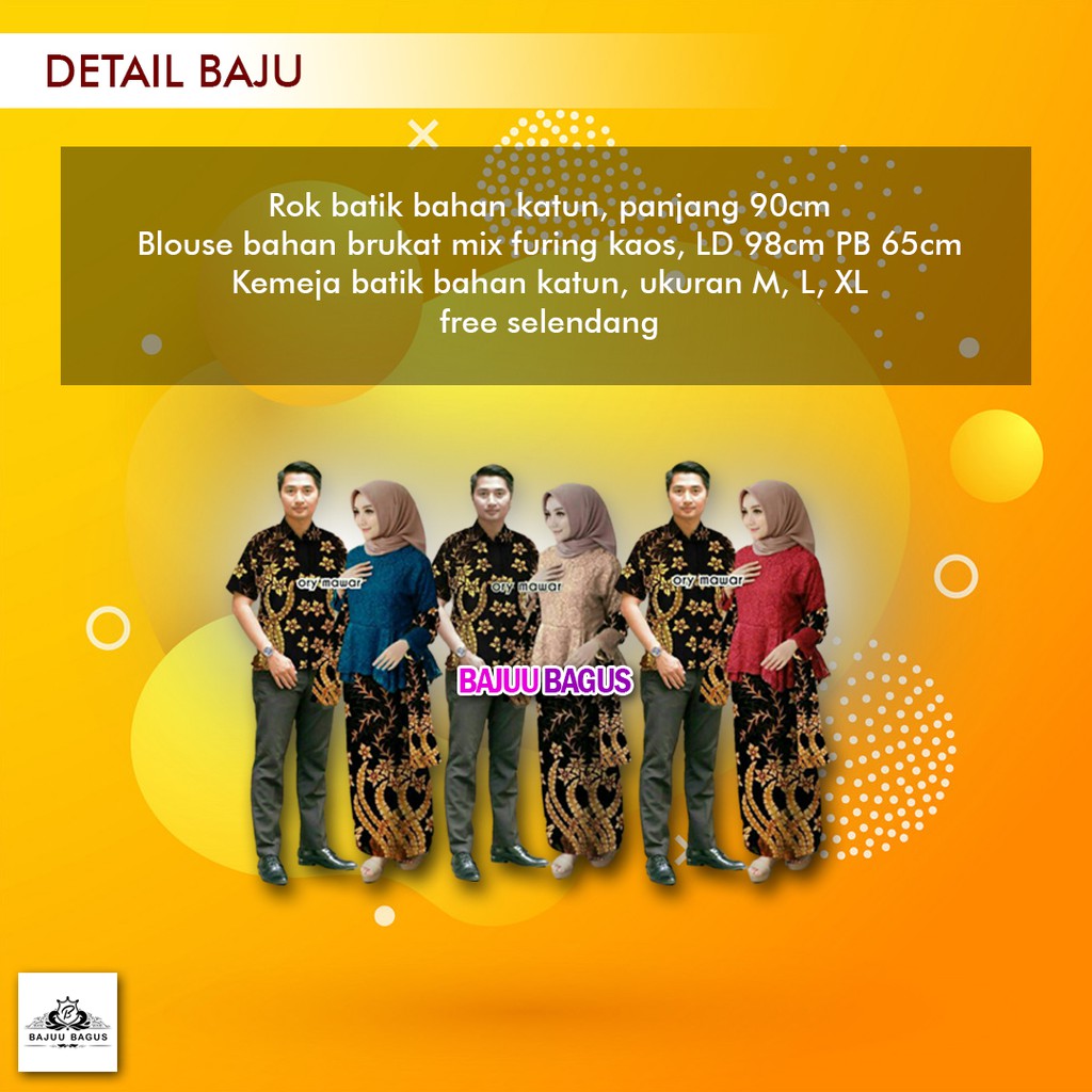 BATIK COUPLE KEBAYA BROKAT MARLENA SELENDANG