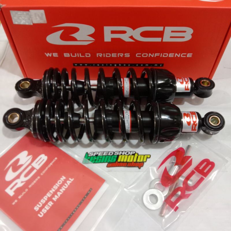 SHOCK BELAKANG MEREK RCB TYPE A2 SERIES NON TABUNG UKURAN TINGGI 275MM WARNA PER HITAM DALAM HITAM U