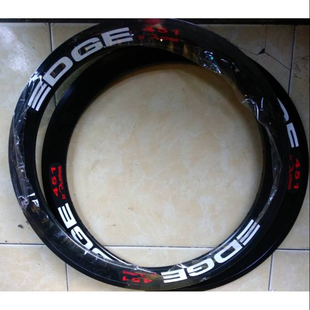 Velg rims EDGE 20 451 32 hole satu set BLACK