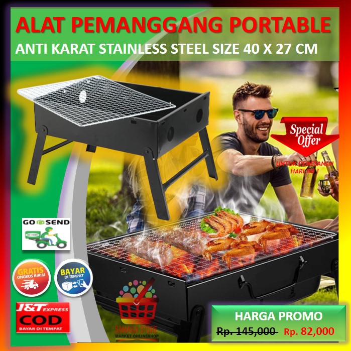 PEMANGGANG PORTABLE ALAT PEMANGGANG ALAT BAKAR BARBEQUE SOSIS IKAN SATE