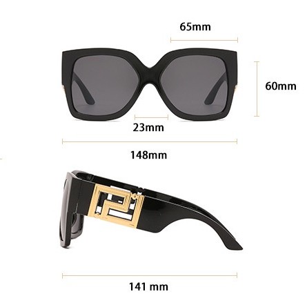 European and American big frame trendy sunglasses female square wide-legged personality sunglasses male cross-border ins net red street shooting glasses