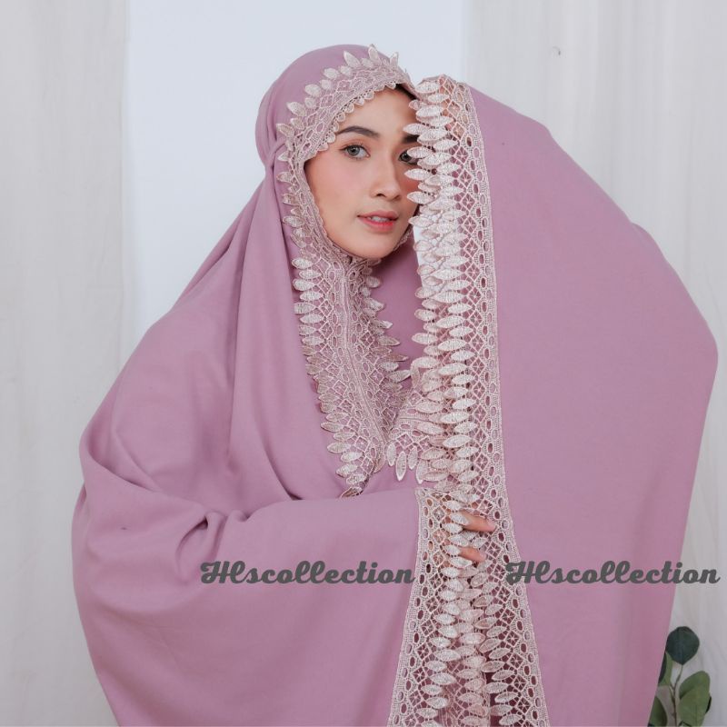 Mukena Dewasa Katun Polos Renda Premium Alfarizi