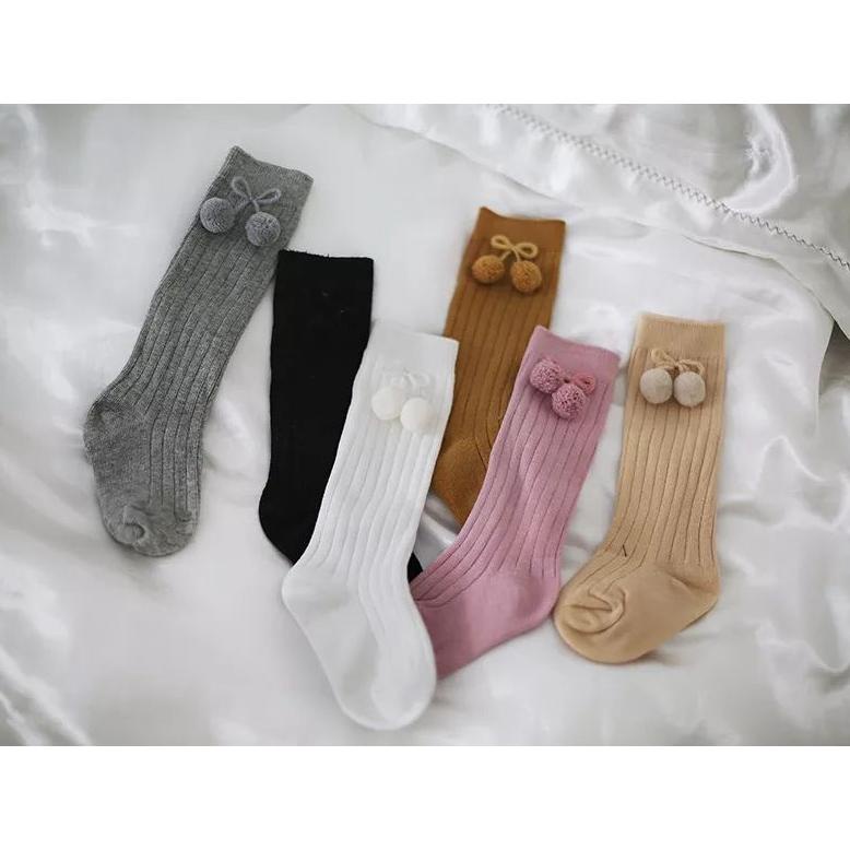 (Pimenova) Kaos Kaki Anak Kaos Kaki Bayi Motif Pom Pom Kain Tebal