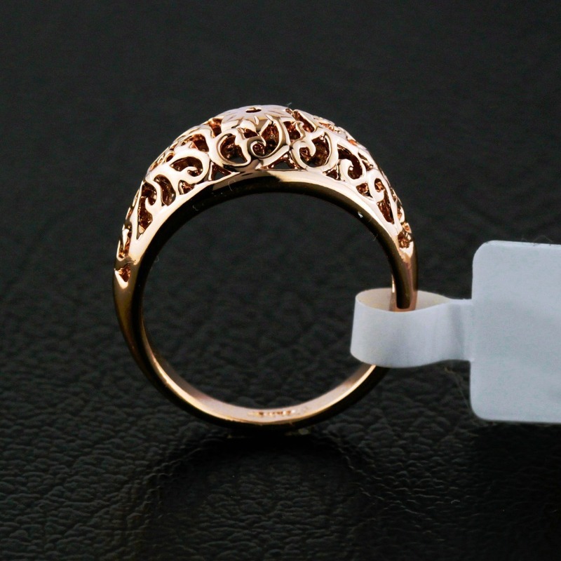 Cincin Model Hollow Warna Rose Gold Untuk Wanita