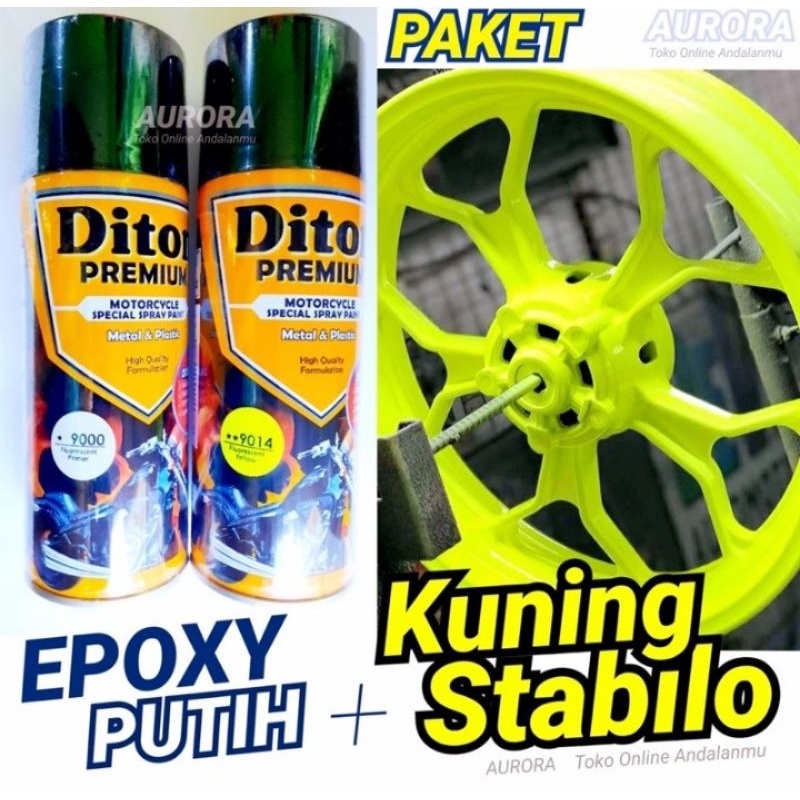 PAKET Kuning Stabillo Diton Premium Epoxy Putih 9000* + Fluorescent Yellow 9014**
