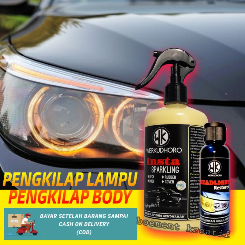 Pengkilap lampu mobil menguning &amp; pengkilap body mobil/headlamp polish/pengkilap body paket hemat