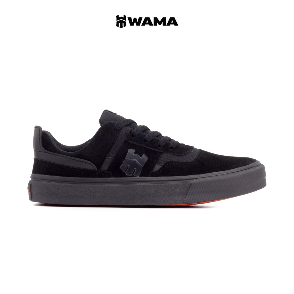 WAMA GAXIN BLACK 39-43 Sepatu Sneakers Pria SEPATU SKATEBOARD BMX olahraga lari main sepatu vulcanized SEPATU BRAND LOKAL WALLACE MAXIMUM-Gaxin Full Black