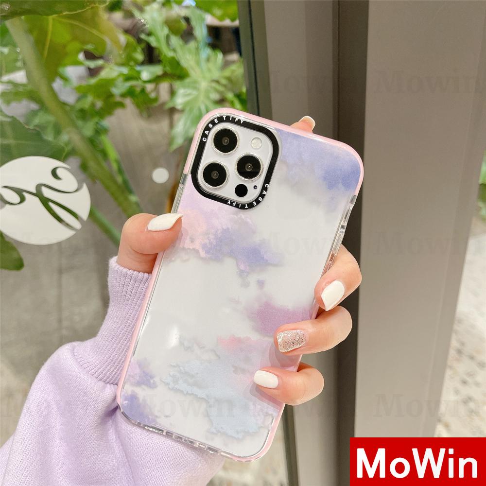 Mowin - iPhone Case Silicone Soft Case Clear Case Shockproof Protection Camera Frame Pink Purple Clouds Cute Style For iPhone 12 Pro Max 7plus XS Max 11 MAX mini 8plus Xr SE Pro SE2020 iphone 12