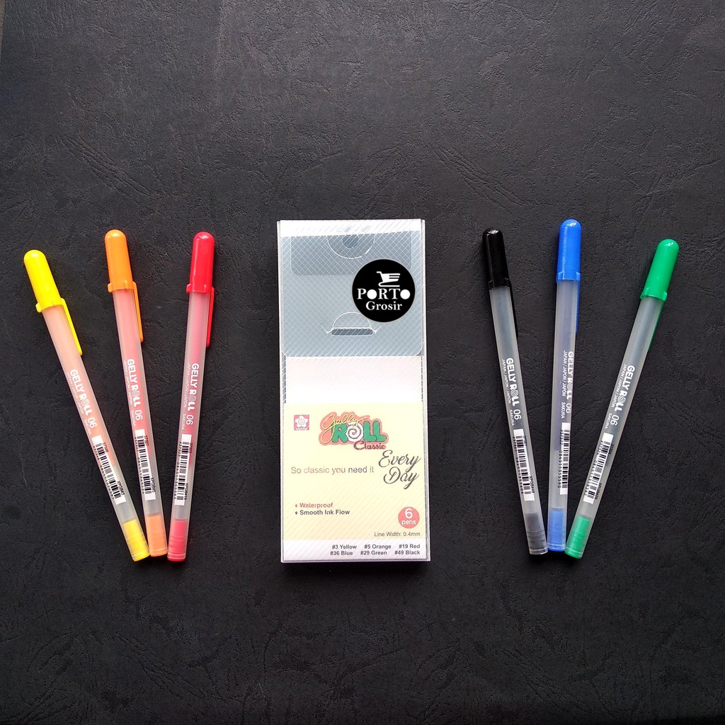 

Sakura Gelly Roll Pen Classic Set 6 Colour Bolpen Gel Pena Warna