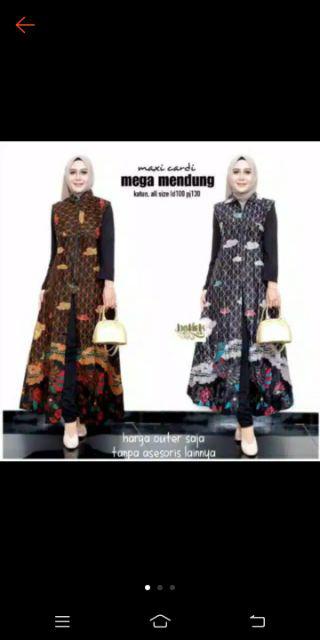 Maxi Cardi Mega Mendung Outer Batik Wanita Modis