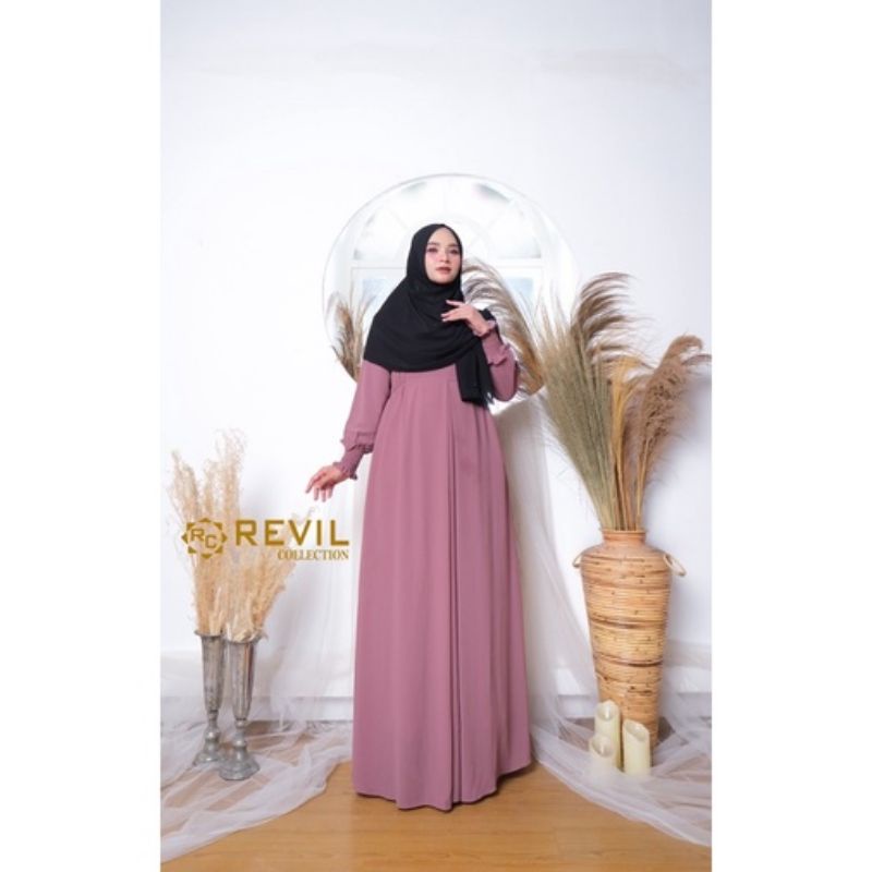 AQILLA DRESS_GAMIS BASIC POLOS CUBIT BAHAN CERUTTY BABYDOLL PREMIUM FULL FURING