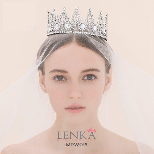 [BISA COD] MAHKOTA FULL ROUND BRIDAL CROWN AKSESORIS WEDDING MODERN MPW015