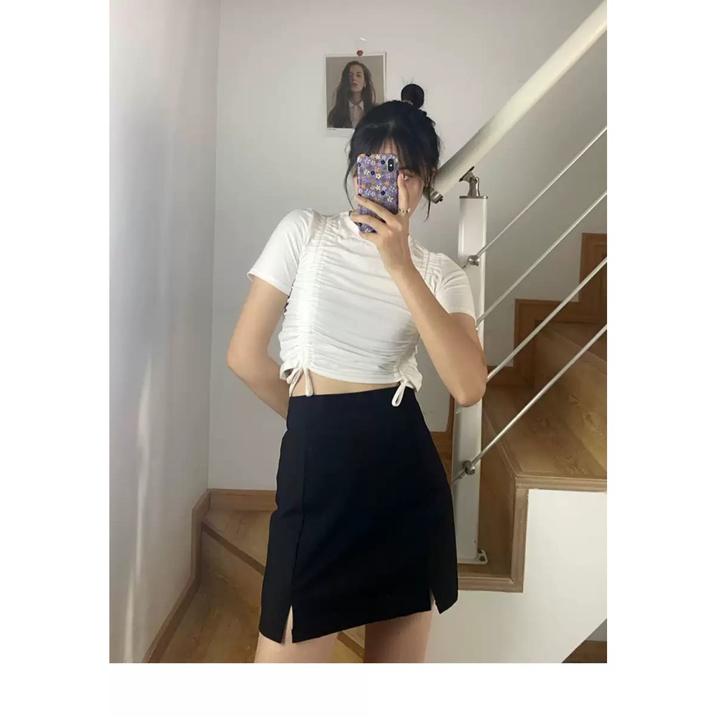 LMB ROK KOREA SIMPLY KOREAN SKIRT ELEGAN DENGAN SLIT DUA