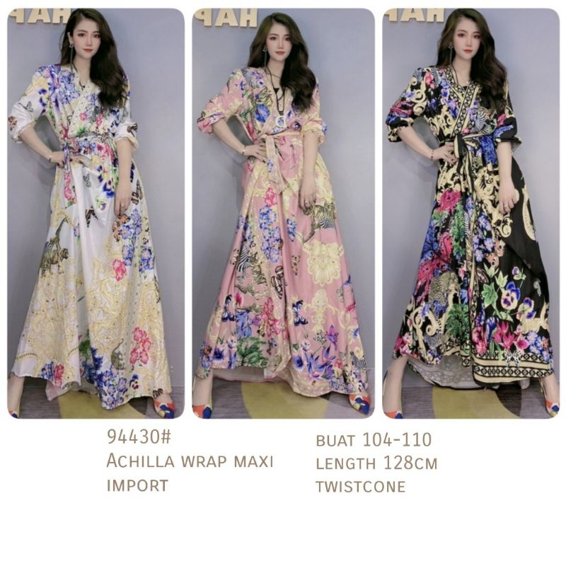 BM- 94430# Achilla Wrap Maxi/Maxi Muslim/busana muslim/pesta/gamis/dress/pesta/fashion/promo/hm
