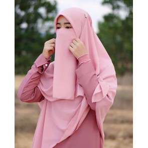 Cadar + Jilbab Segi Empat Ukuran130cm  / Ukuran 150cm  Hijab + set Cadar Tanpa Jahit Bawah Mata