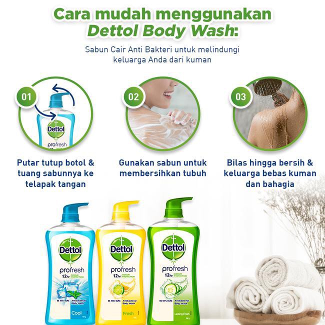 DETTOL BODY WASH LASTING 410ML SABUN MANDI CAIR