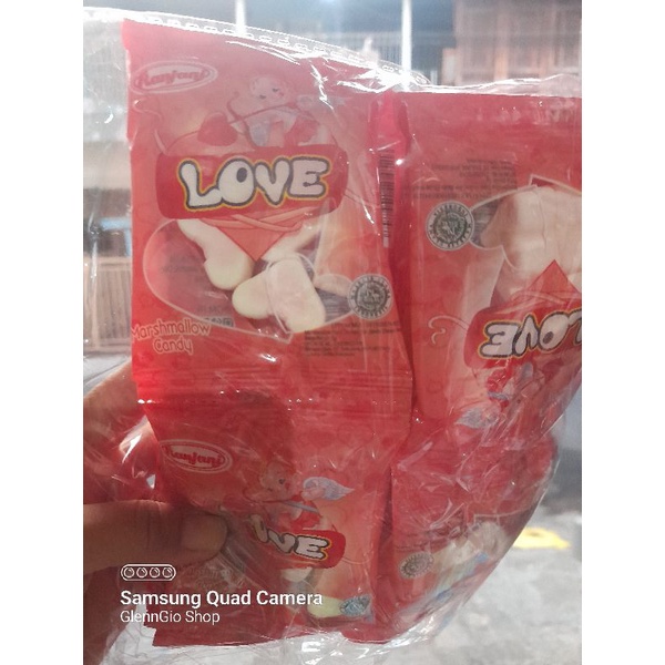 Marshmallow bentuk Love / Mantau isi 20 sachet