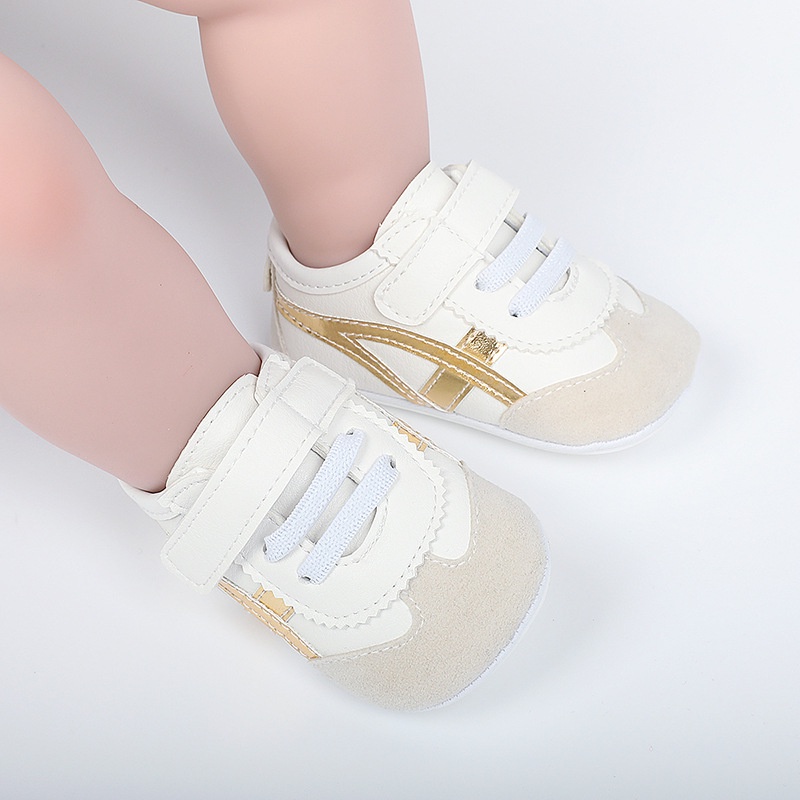 Sepatu Bayi Prewalker Perempuan Umur 0 - 12 Bulan Sepatu Sneakers Anak Bayi Perempuan Baby Prewaker Shoes Cewek Murah Umur 0 - 14 Bulan, umur 1 Tahun 0 - 6 Bulan Gold AK 06