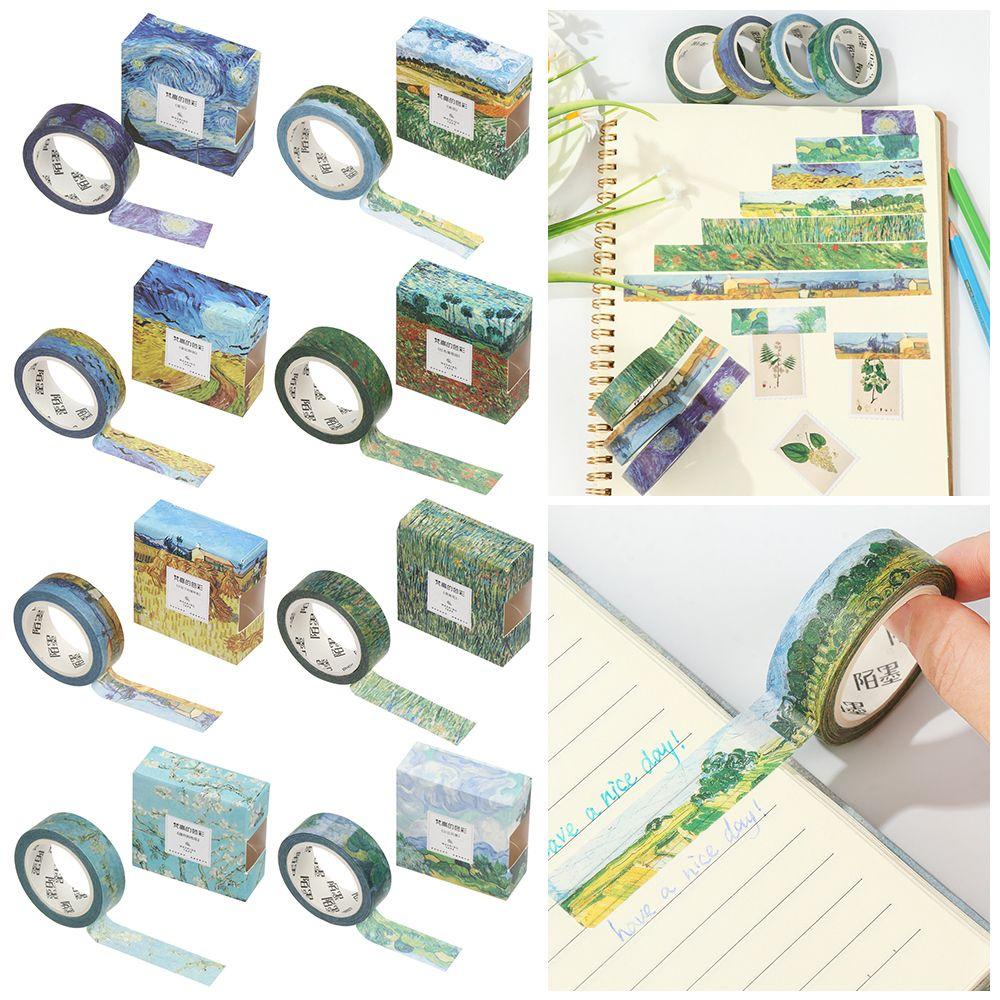 Lukisan Van Gogh Nanas Perlengkapan Sekolah Scrapbooking DIY Kertas Perekat