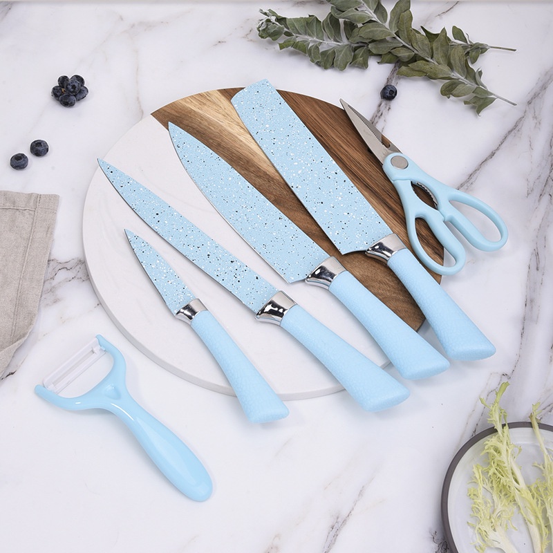 Pisau Set Keramik 6in1 Anti Lengket Pisau Dapur 1 Set Isi 6 Lengkap Pisau Dapur Kitchen Knife Set