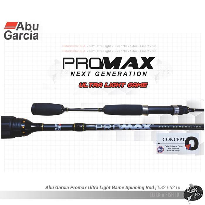 alat pancing mantul habis Abu Garcia PROMAX UL SPINNING ROD PMAX662UL 2LB-6LB 198CM - 2 Sec