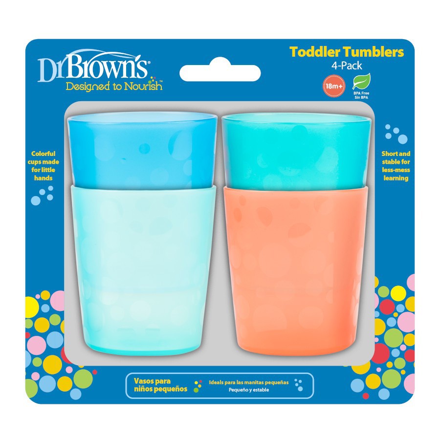 Dr. Brown's Toddler Tumblers, 4-Pack (TF018) / Peralatan Makan Bayi 18m+