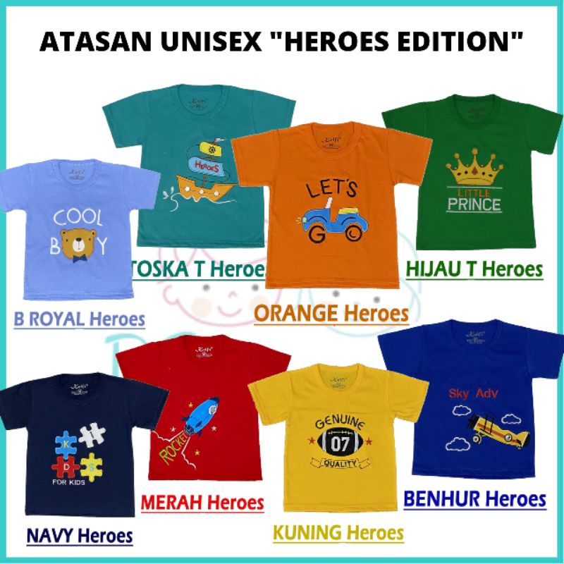 BAJU ANAK COWOK KELFI "BORDIR SERIES" USIA 0 - 7 TAHUN KAOS KELFI