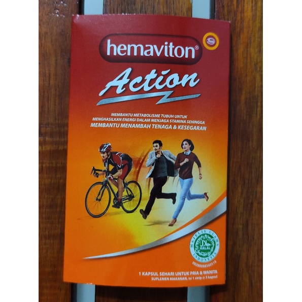 Hemaviton Action isi 5 Kapsul / Vitamin Penambah Tenaga / Kesegaran Tubuh