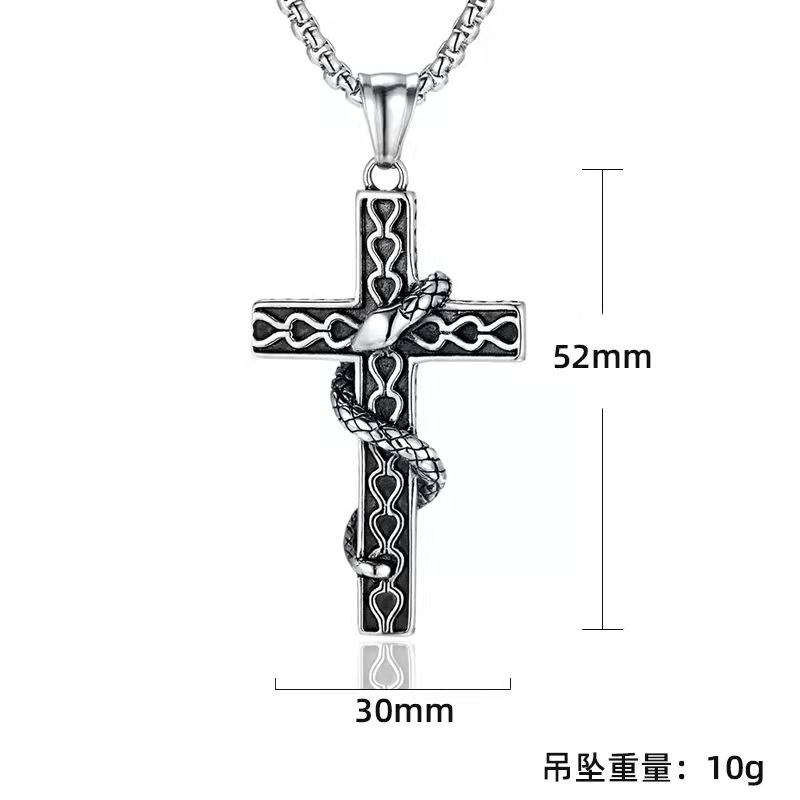 Kalung Liontin Salib luminous Warna Hitam Gaya Hip hop Untuk Pria