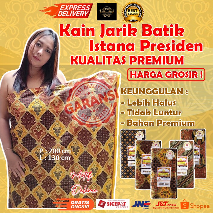Kain Batik Jarik batik premium jarik unggul jaya  Prodo H. Santoso Istana Presiden Motif Delimo jari