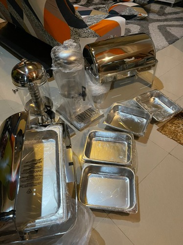 Roll Top 9l Chafer Chafing Dish Stainless Steel Wadah Saji Prasmanan