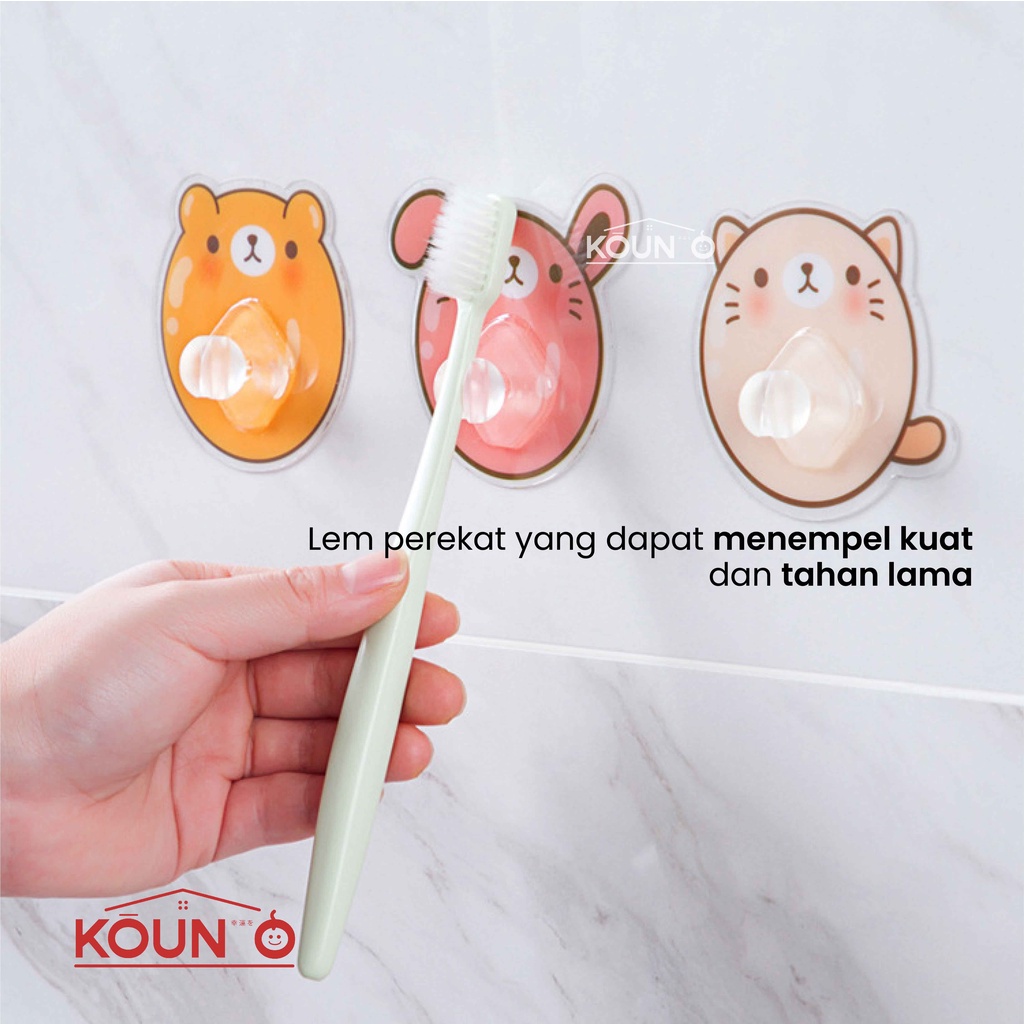 Tempat Sikat Gigi Pulpen Pensil Hook Tempel Dinding Kamar Mandi Gantungan Wastafel ToothBrush Holder