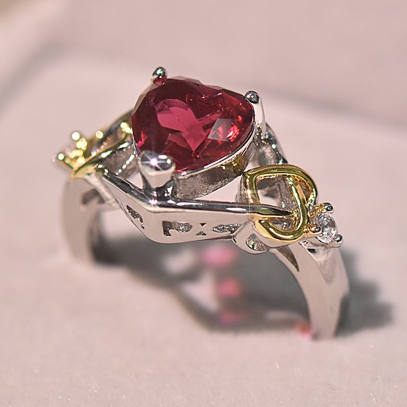 Cincin Sterling Silver 925 Dengan Batu Ruby Asli Untuk Wanita Ccb13