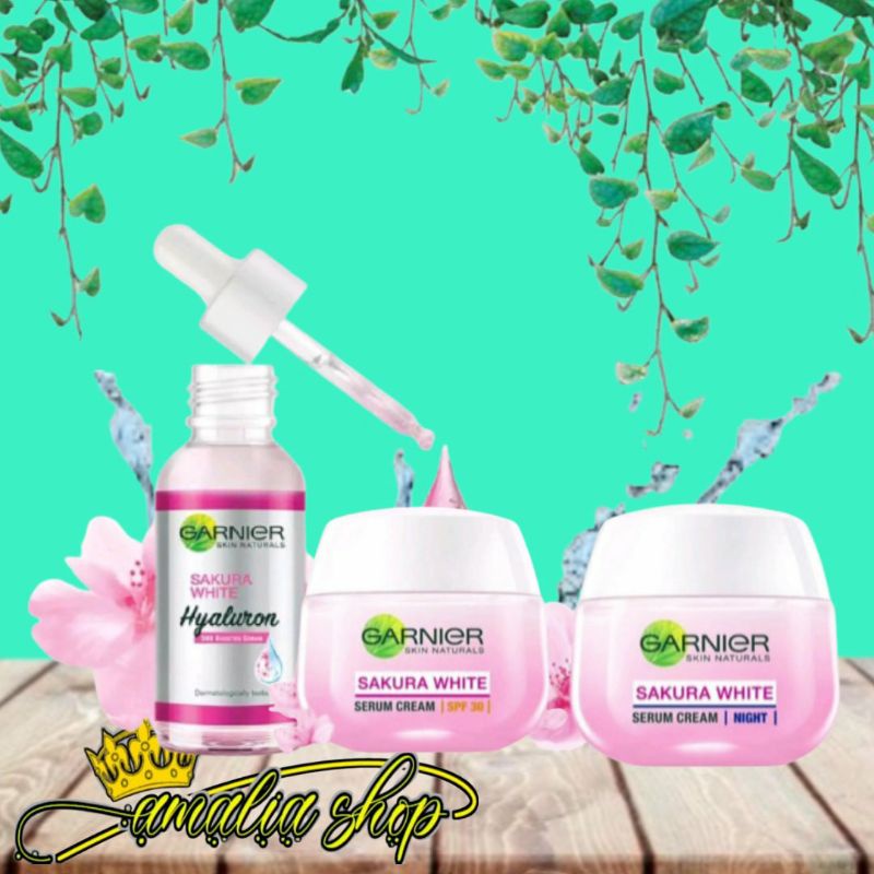 Garnier Sakura White Serum 30 ML & Krim siang-malam 50 ML