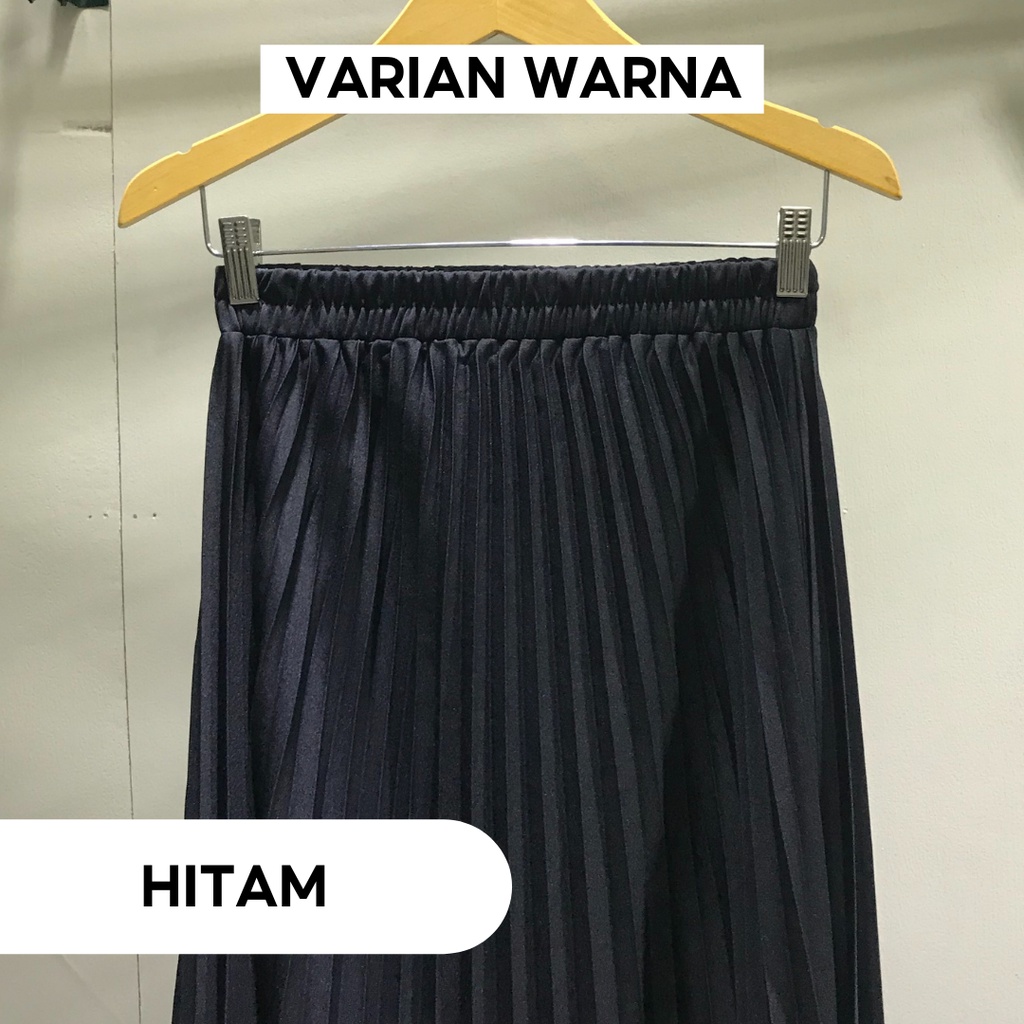 ROK PLISKET BAWAHAN PANJANG JUMBO/ROK. KERJA WANITA MUSIMAH TERMURAH TERLARIS-HITAM