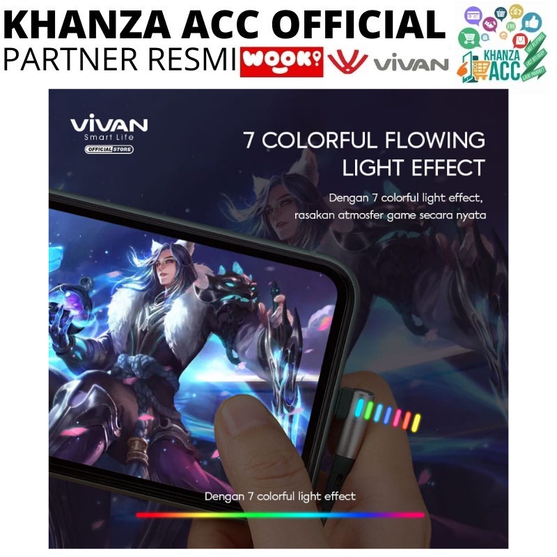 KHANZAACC Kabel Data Gaming VIVAN BWC100 / BWC100S TYPE C Fast Charging 3A