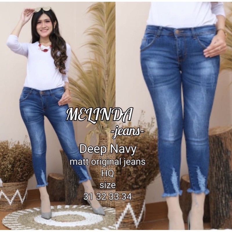 MELINDA JEANS / CELANA JEANS APLIKASI LASER / RIPPED JEANS JUMBO SIZE NORMAL!