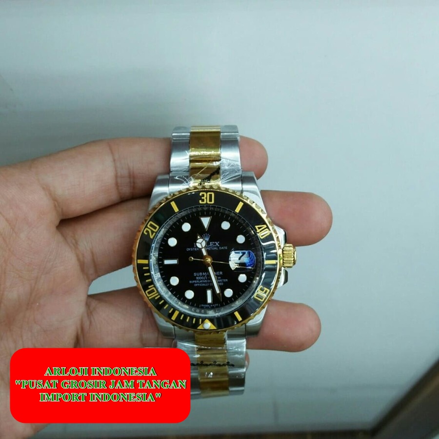 Flash Sale Jam Rolex Submariner Two Tone Metic 40mm Garansi 1th