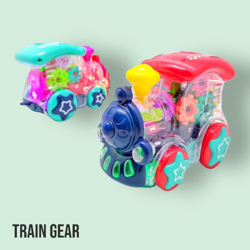 Mainan Anak Kereta Thomas Gear Train Lampu Musik