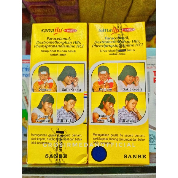 SANAFLU SIRUP OBAT BATUK DAN FLU ANAK - MENGOBATI DEMAM, SAKIT KEPALA, HIDUNG TERSUMBAT, BERSIN DAN BATUK