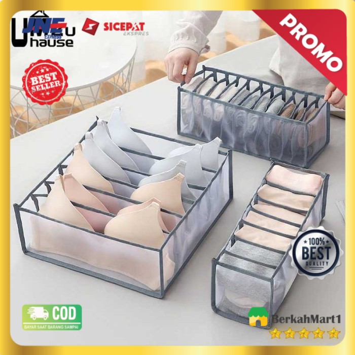 Kotak Sekat Pakaian Organizer Storage Bra Box 7 Grid - M1467