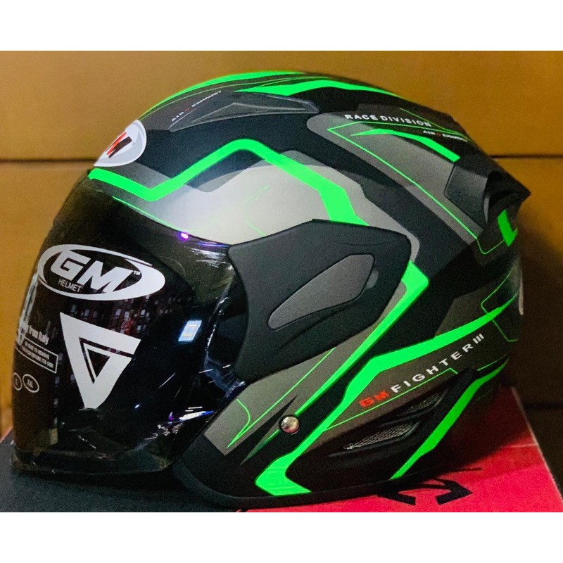 GM FIGHTER Gv2 BLACK GREEN DOFF