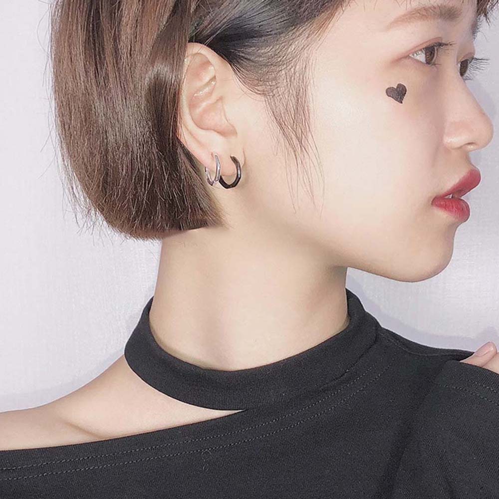 Anting Hoop Bentuk Segi Delapan Geometris Bahan Tembaga Polished Warna-Warni Gaya Korea Untuk Wanita