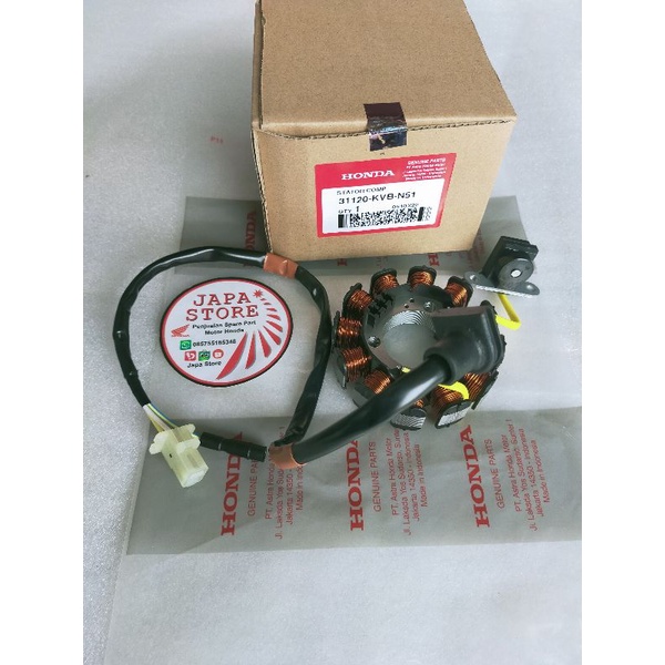 31120KVB931 Atau 31120KVBN51 31120-KVB-N51 atau 31120-KVB-931 Stator Comp Vario 110 karbu Spull Vari