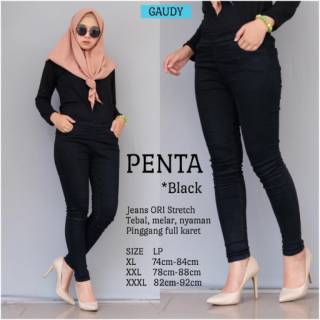  CELANA  POLOS  PENTA CELANA  JEANS HITAM  SKINNY JEANS 