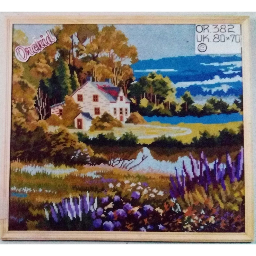 KRUISSTEEK KRISTIK ORCHID MOTIF PEMANDANGAN or 382