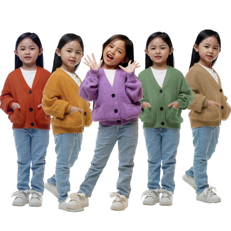 Cardigan Rajut Anak Perempuan 2-5 tahun / Sweater Rajut Cardigan Anak Premium