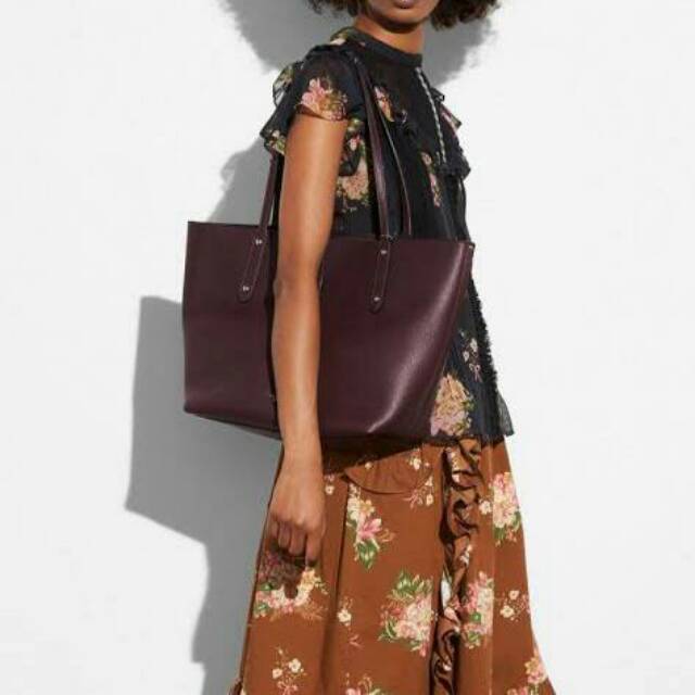 Coach Market Tote totebag tas ori original maroon marun merah red